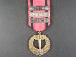 Pamětní medaile čs. armády v zahraničí se štítky SSSR, Velká Británie a Střední Východ