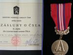 Medaile Za zásluhy o ČSLA, II.stupeň + průkaz