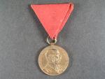 Vojenská jubilejní pam. medaile z r.1898, bronz, původní stuha
