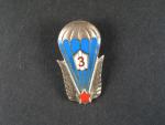 Odznak výsadkového vojska 3.třídy období let 1962-65 č.10714