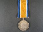 Pamětní medaile na I. sv. válku na hraně opis, 352727 GNR. H. B. HANNAM R. A.
