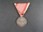Medaile za statečnost II. třídy, Ag, původní vojenská stuha, vydání 1917 - 1918