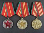 Služební medaile za 10,15,20 let pro ozbrojené síly SSSR