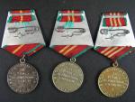 Služební medaile za 10,15,20 let pro ozbrojené síly SSSR