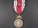 Stříbrná medaile krále Karla IV - Za věrnost a branné zásluhy + ministužka
