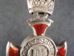 Stříbrný záslužný kříž s korunou, provedení s Rudolfovou korunou, Ag, původní vojenská stuha, vzácné