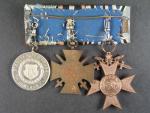 Spona vyznamenání, Vojenský záslužný kříž III. třídy s meči, pam. kř. na I. sv. válku pro bojovníky, Vojenské služební vyznamenání III. třídy