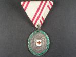 Stříbrná čestná medaile za zásluhy o červený kříž s válečnou dekorací, Ag
