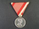 Medaile za statečnost II. třídy, Ag, původní vojenská stuha, vydání 1914 - 1917