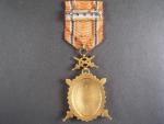 Diplomový odznak krále Karla IV. - důstoj. stupeň - 1.třída s mečíkovým závěsem,vydání 1937 - 1938