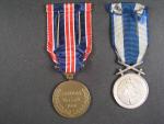 ČS medaile za chrabrost před nepřítelem, Slovenská verze nápisu, ČS vojenská medaile Za zásluhy, stříbrná, londýnské vydání + dekrety