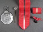 Pamětní medaile na tažení na východ + miniatura + dekret + udělovací sáček