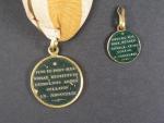 Medaile za záchranu papežských států rakouskými vojsky 1849, mimořádná zachovalost, původní stuha i závěs + miniatura