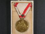 Medaile za zásluhy o Červený kříž 1912-1913, zlacená bronz, originální etue