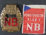 Odznak Pohotovostního pluku NB, č. 343, + nášivka, ulomený úchyt na jehlu