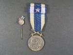 Československá vojenská medaile Za zásluhy, stříbrná + miniatura