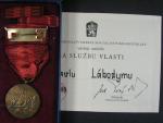 Medaile Za službu vlasti - ČSSR + etue a průkaz