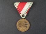 Tyrolská pamětní medaile na I. sv. válku z r. 1928, původní stuha + miniatura