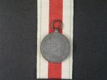Tyrolská pamětní medaile na I. sv. válku z r. 1928, náhradní kov, původní stuha