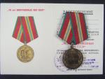 Medaile 70 let ozbrojených sil SSSR + udělovací knížka