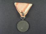 Bronzová medaile za statečnost, náhradní kov, původní vojenská stuha, vydání 1914 - 1917