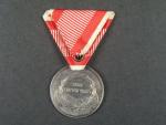 Medaile za statečnost I. třídy, Ag,na hraně značeno A, vydání 1914 - 1917