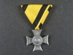 Vojenský služební kříž III.tř. za 6 let služby, vydání z let 1913 - 1918, náhradní kov