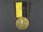 Pamětní jubilejní medaile z r. 1908, zlacený bronz 