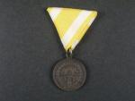 Medaile za záchranu papežských států rakouskými vojsky 1849, pro poddůstojníky, nová trojúhelníková stuha