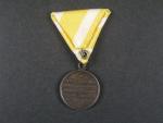 Medaile za záchranu papežských států rakouskými vojsky 1849, pro poddůstojníky, nová trojúhelníková stuha