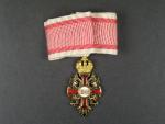 Řád Františka Josefa I., komandér, zlato, smalty, punc Au, výrobce V. Mayers & söhne, původní vojenská stuha