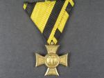 Vojenský služební kříž II.tř. za 12 let služby, vydání z let 1890 - 1913, původní stuha