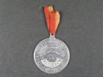 Cínová medaile na veřejné cvičení sboru dobrovolných hasičů ve Velinách 15.7.1900