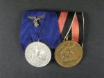 Spojka vyznamenání, Služební medaile vermachtu 4.tř. za 4 roky služby pro Luftwaffe a  Pamětní medaile na 1. Oktober 1938 