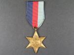 Hvězda 1939-1945, na reversu vyraženo jméno G.E.Ludditt