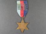 Hvězda 1939-1945, na reversu vyraženo jméno G.E.Ludditt