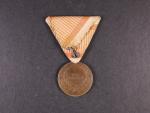 Bronzová medaile za statečnost, původní vojenská stuha, vydání 1914-1917