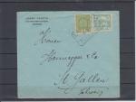 Dopis zaslaný z Dolní Rudy do švýcarska dne 31. 1. 1919 frankovaný 1x známkou 5h koruna a 1x známkou 20h Hradčany.