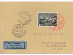 Lístek se zn. č. 114 přepravený Zeppelinovou poštou Vaduz - Lausanne 10.6.1931