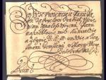 šlechtický skládaný dop. malého formátu z r. 1657 se zdvořilostní adresou do Brna, dekorativní