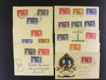 sestava 8 ks prevazne R-dopisu frank. zn. ke korunovaci 1937 - Barbados, Fiji, Gilbert & Ellice, Jamaica, Kenya ..., Leeward, Novy Zeland, Somailand Protectorate
