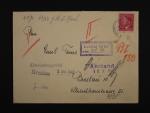 Breslau - dopis do KT frank. zn. 1,20K, pod. raz. MORAVSKÉ BUDĚJOVICE + další razítka