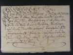 šlechtický skl. dopis malého formátu z r. 1671 se zdvořilostní adresou