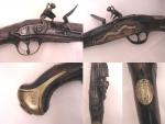 Jezdecká pistole křesadlová, zámková deska, značena POTZDAM