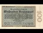 100 Rentenmark 1.11.1923 serie A, platná na čs. území