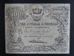 Lombardsko - Benátsko, 100 Lire correnti 1848 - darovací poukázky, Dono Patriotico, Ri. 516 