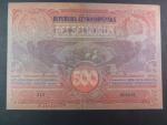 500 Kč 1919, sběratelská kopie ČNS pobočky papírová platidla, oboustranná