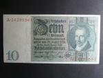 Německo, 10 RM 1929 série A, mírové vydání, podtiskové písmeno G, Ba. D2b