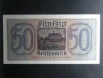 vydání pro obsazené území 1939-45, 50 Reichsmark b.d. série B, Ros. 555