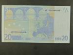 20 Euro 2002 s.S, Itálie, podpis Jeana-Clauda Tricheta, J025 tiskárna Istituto Poligrafico e Zecca dello Stato, Itálie